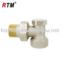 Forged brass angle radiator valve with lockshield